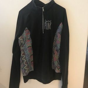 Large pink sweatshirt half zip